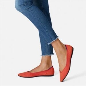 Rothy’s Retired Rare Persimmon The Point Flats Orange Shoe Women’s Size 7